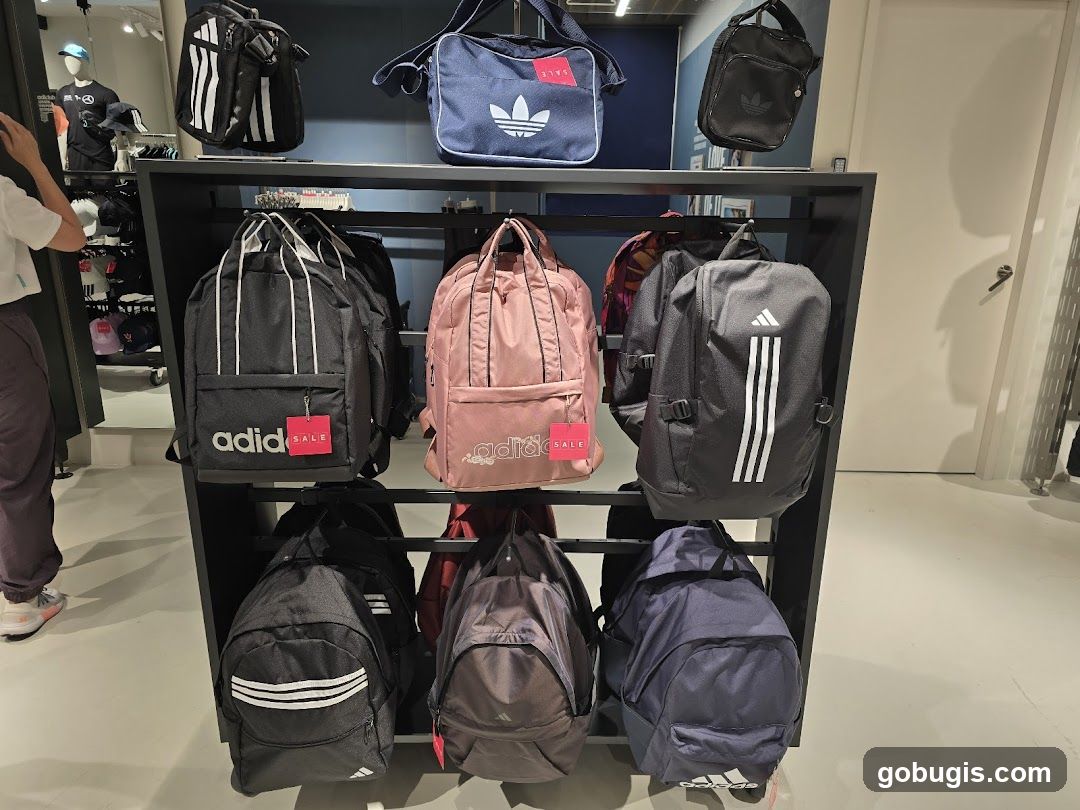 Adidas Backpacks on Display