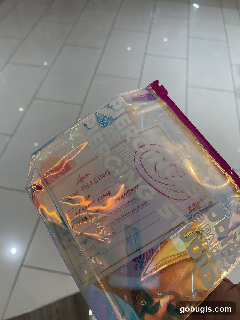 Clear Pouch with Piercing Information