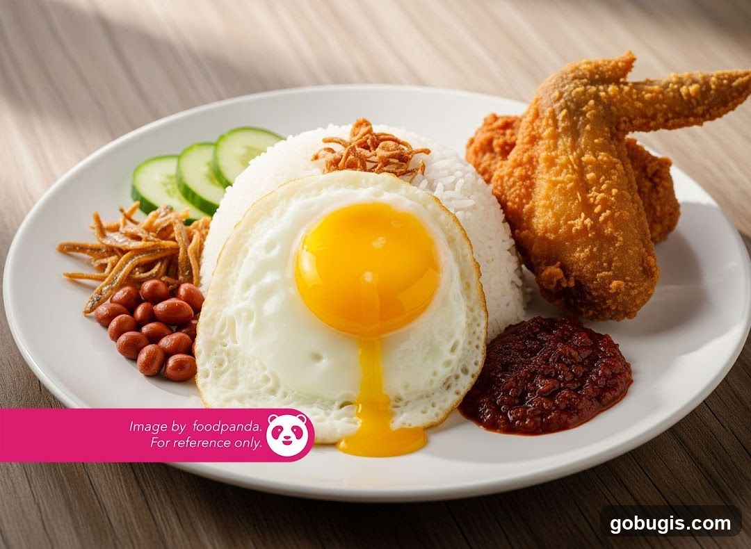 Nasi Lemak with Fried Chicken