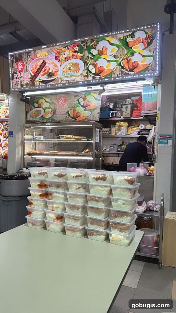 Food stall with prepared meals