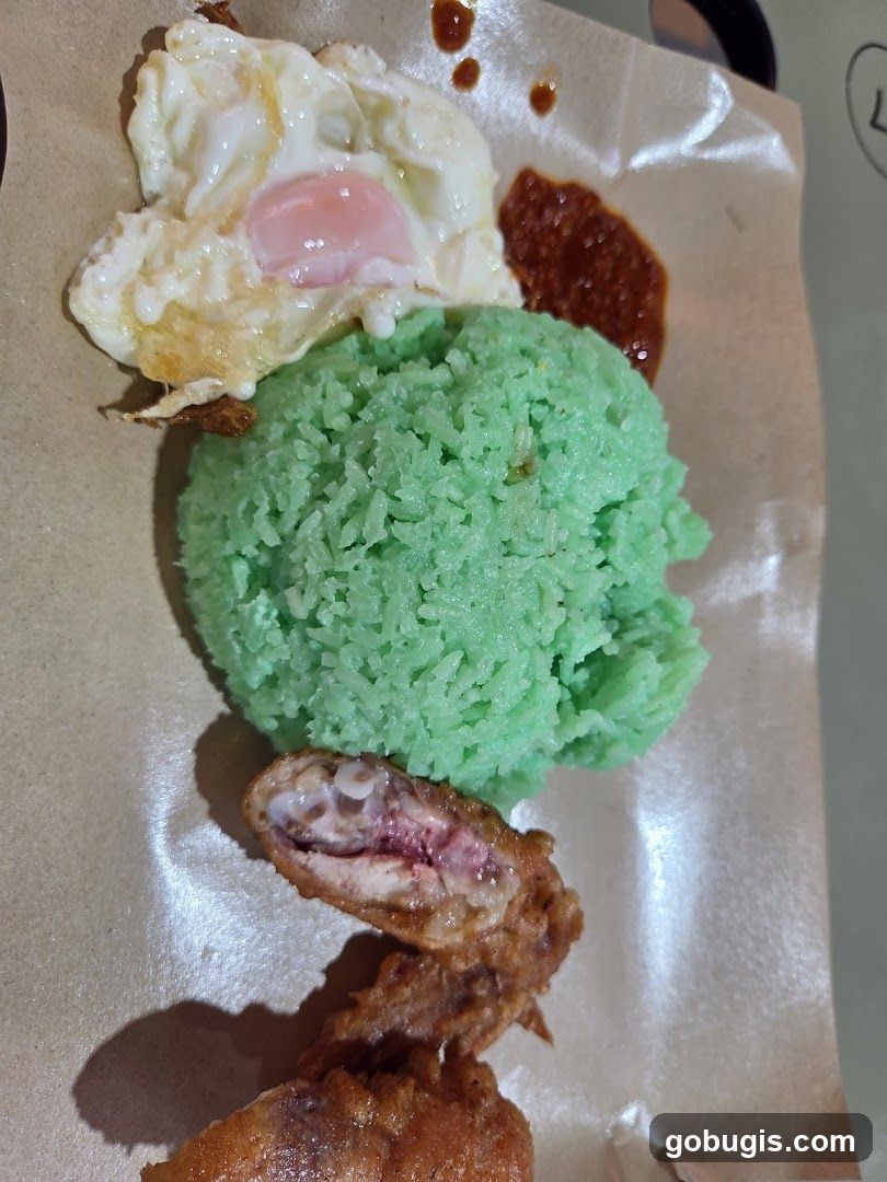 Nasi Lemak with Fried Chicken Wing