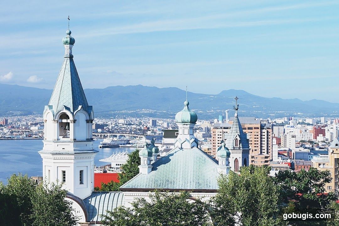 Cityscape with Churches and Mountains