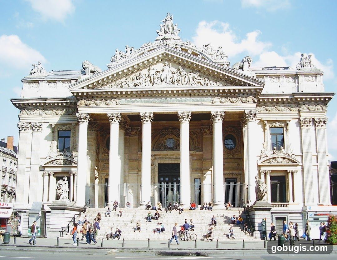 Grand Building with People on Steps