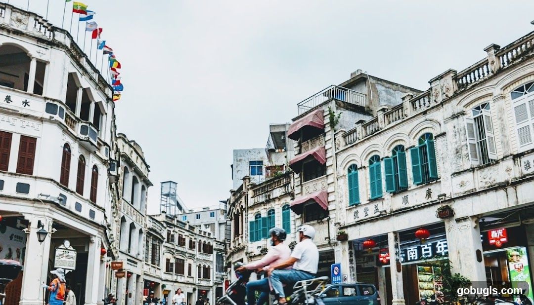 Street Scene with Traditional Architecture