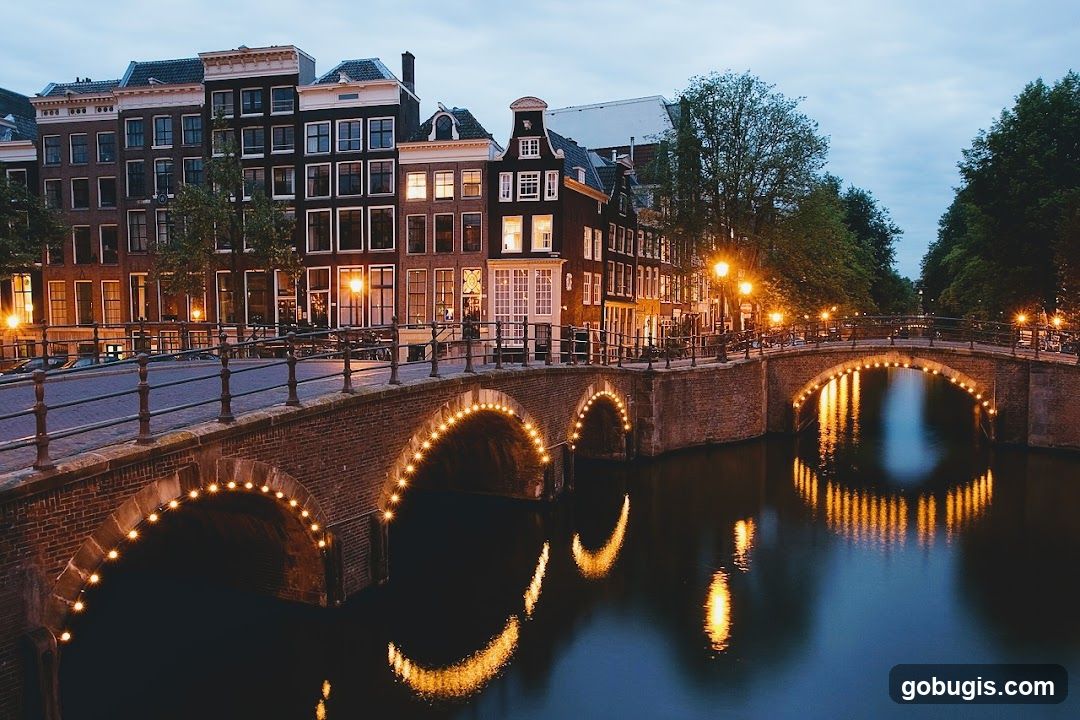 Amsterdam Canal at Dusk