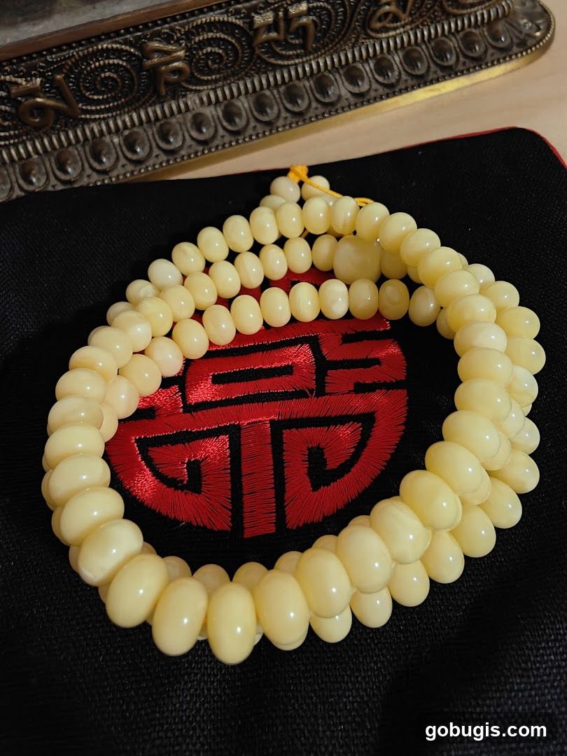 Beaded Bracelet on Embroidered Cloth