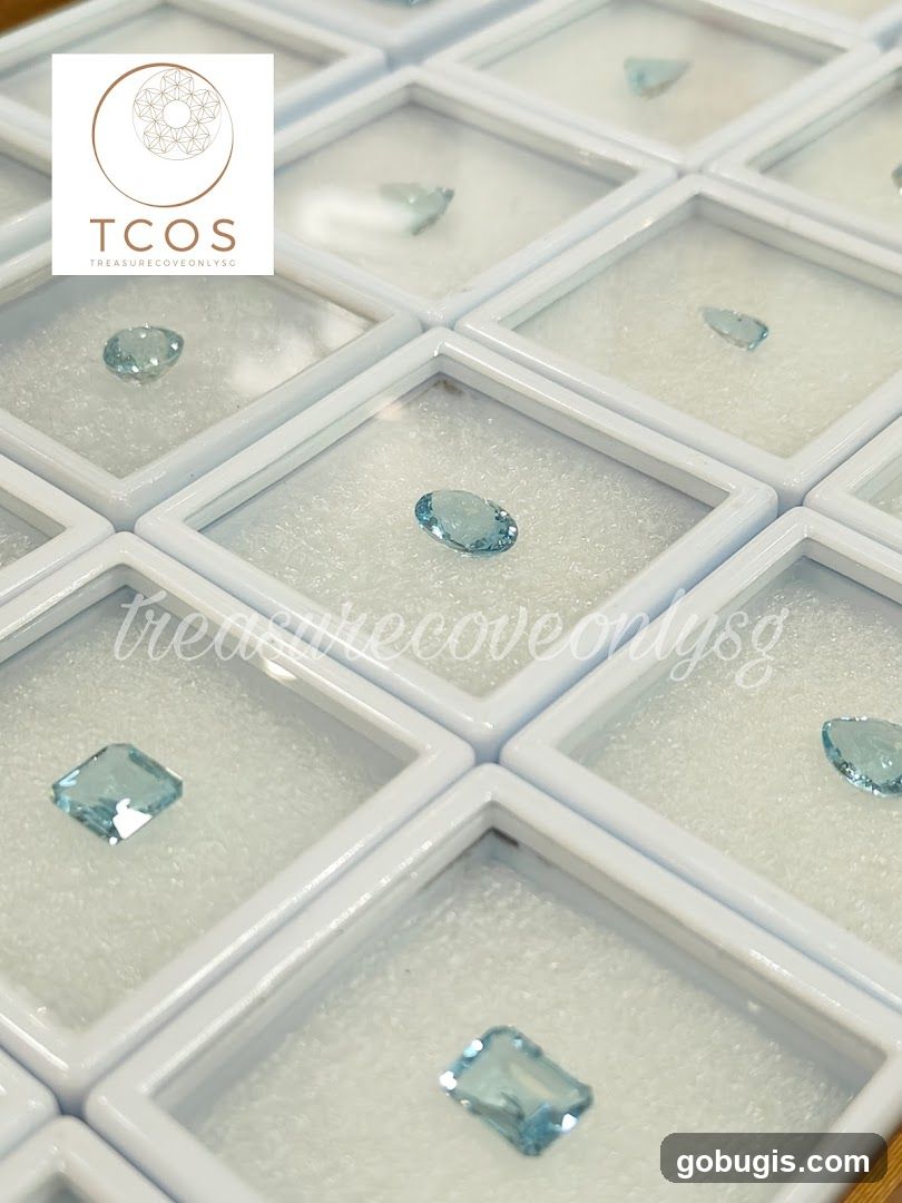 Gemstones in Display Cases