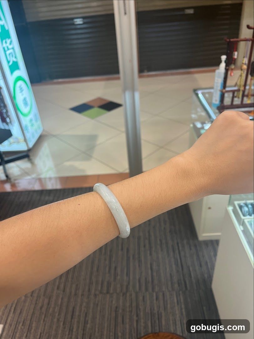 Jade Bangle on Arm