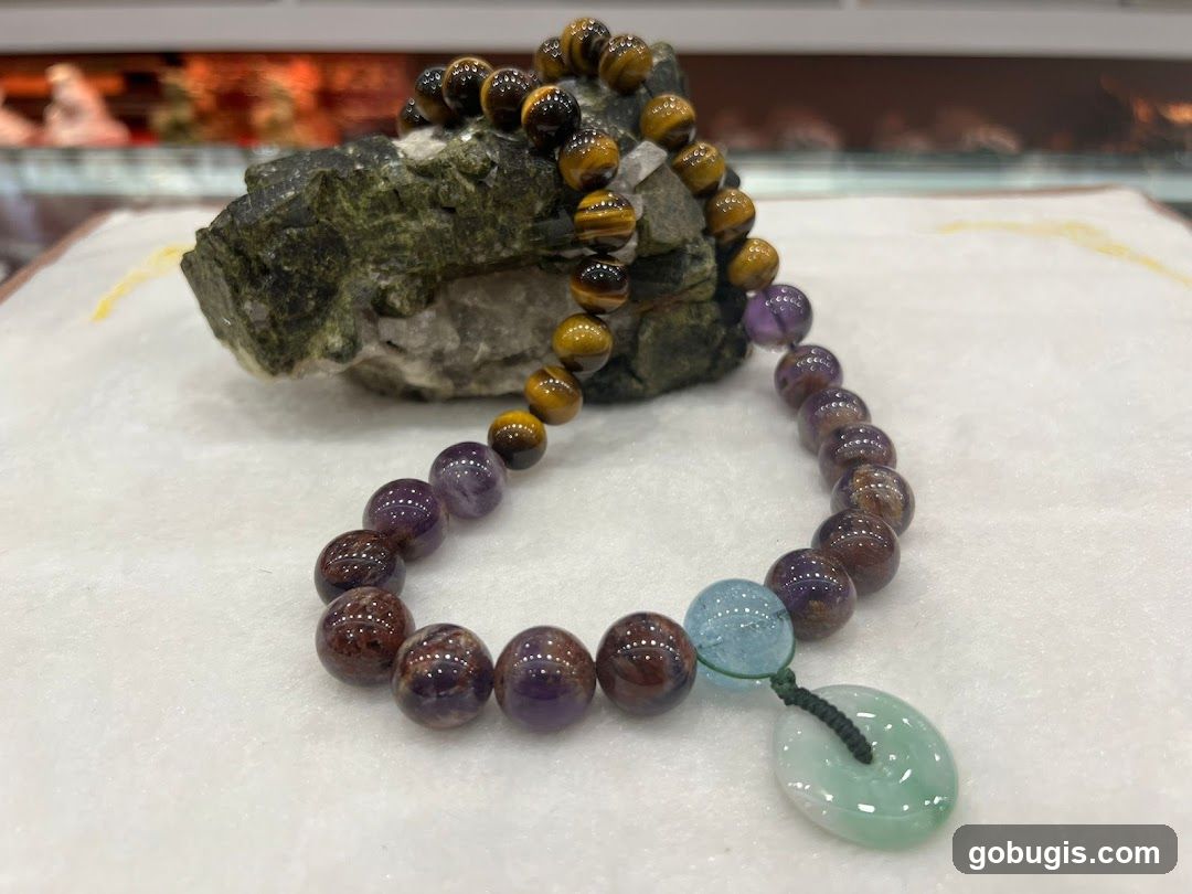 Beaded Bracelet with Jade Pendant