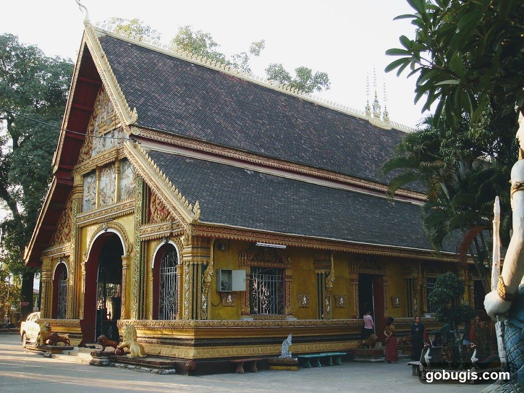 Ornate Buddhist Temple Facade