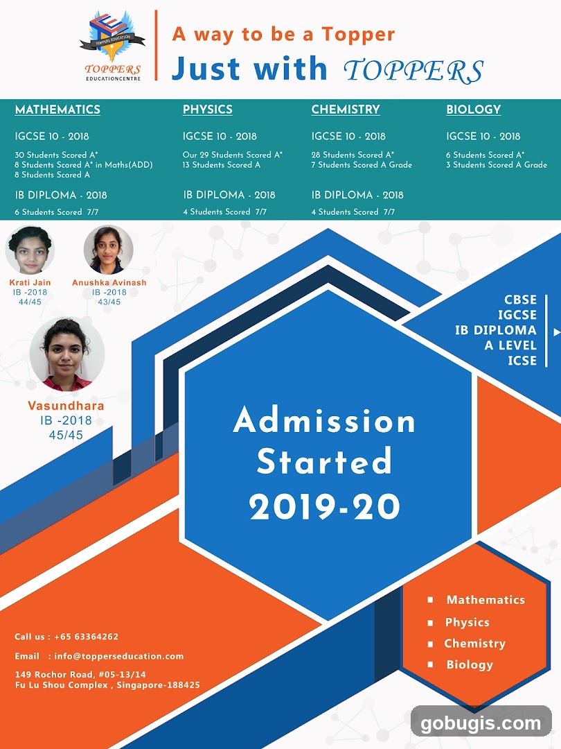 Toppers Education Centre Admission Advertisement