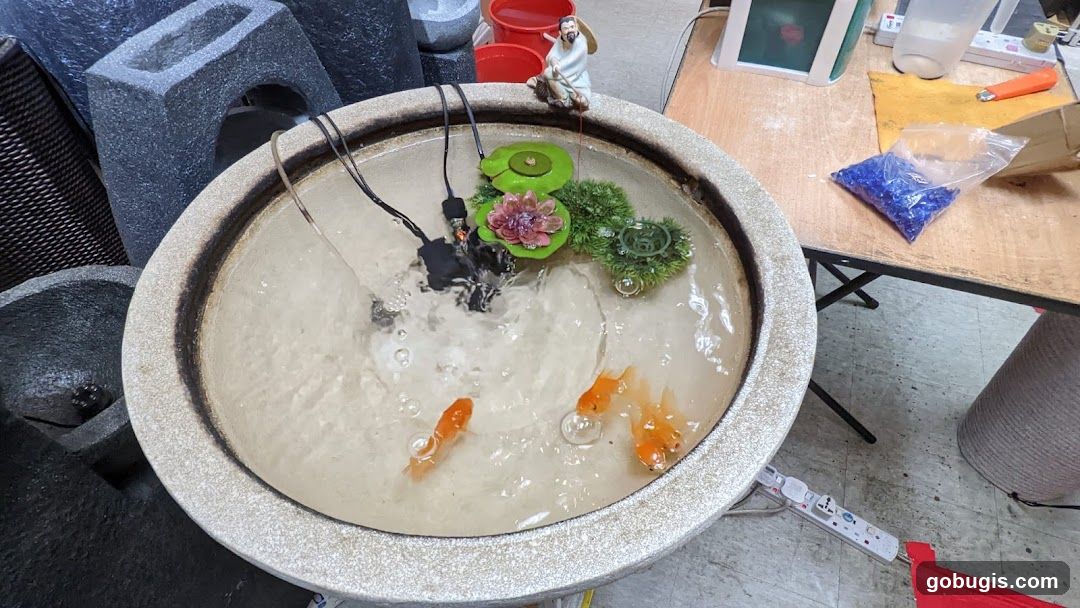 Tabletop Fountain with Goldfish