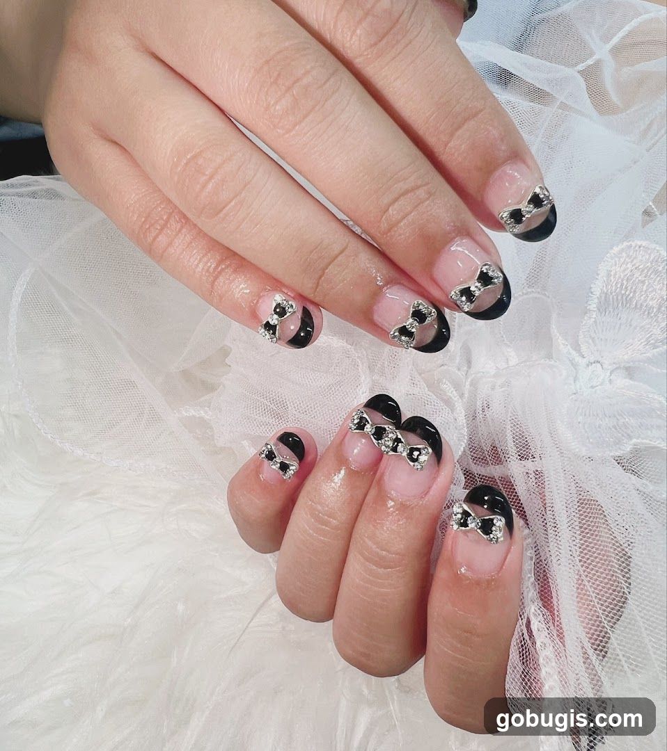 Nail Art with Bow Embellishments