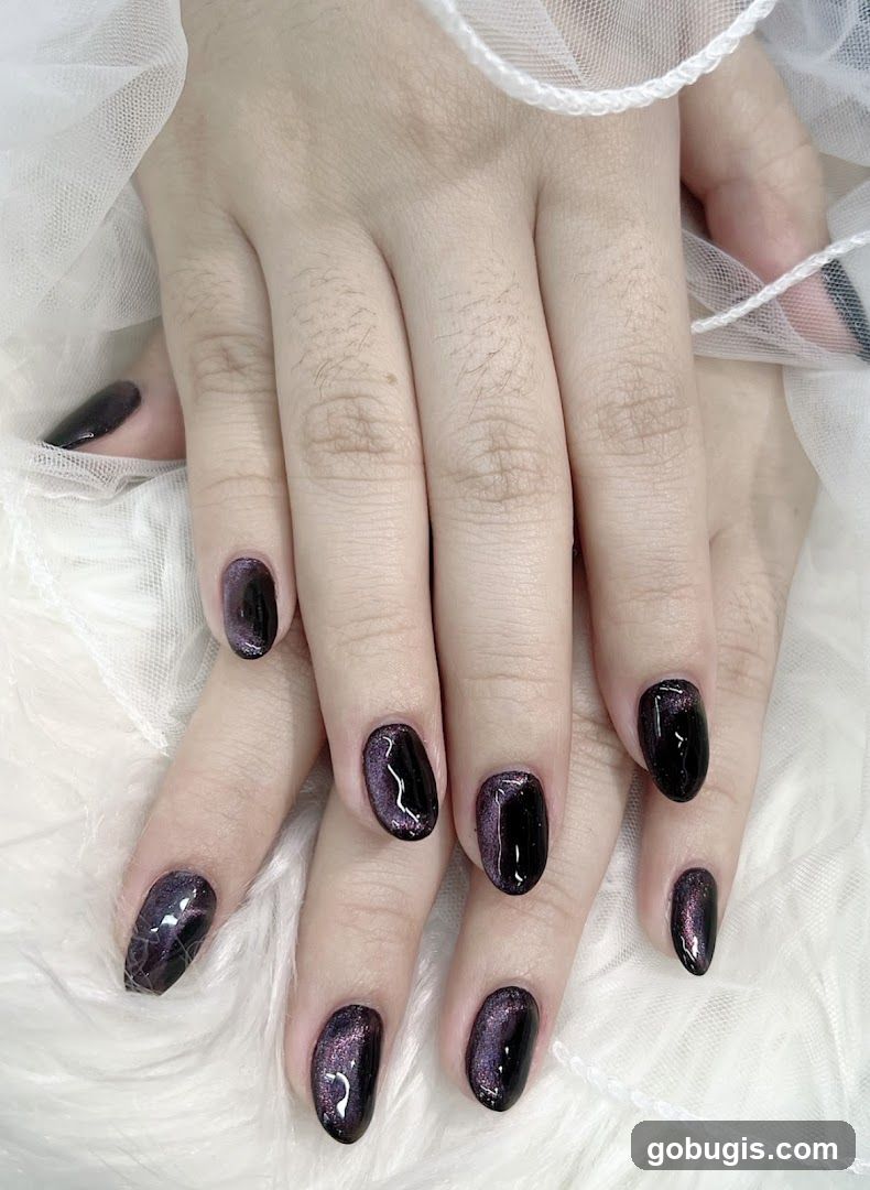 Nails with Cat Eye Polish