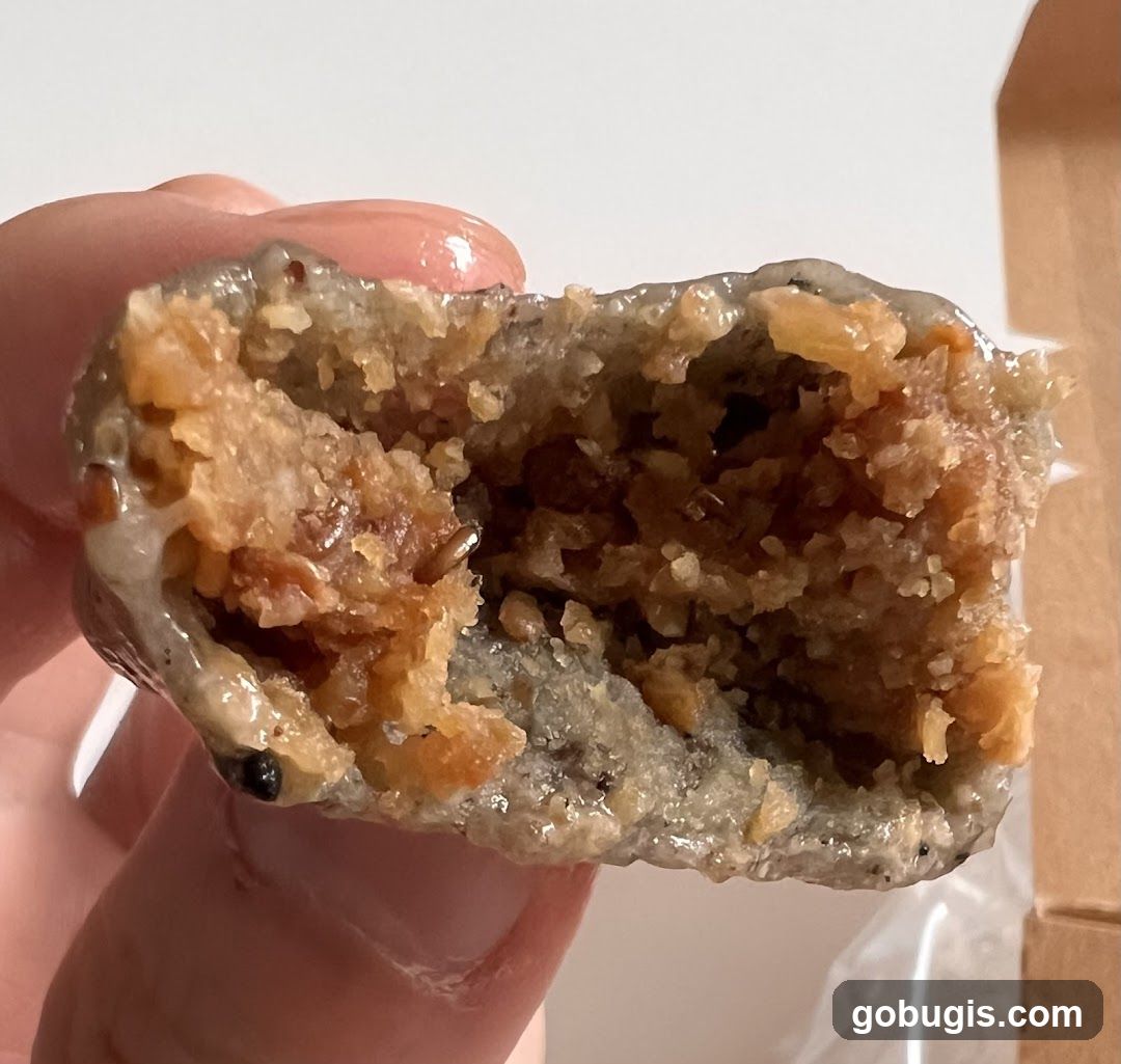 Close-up of a broken pastry
