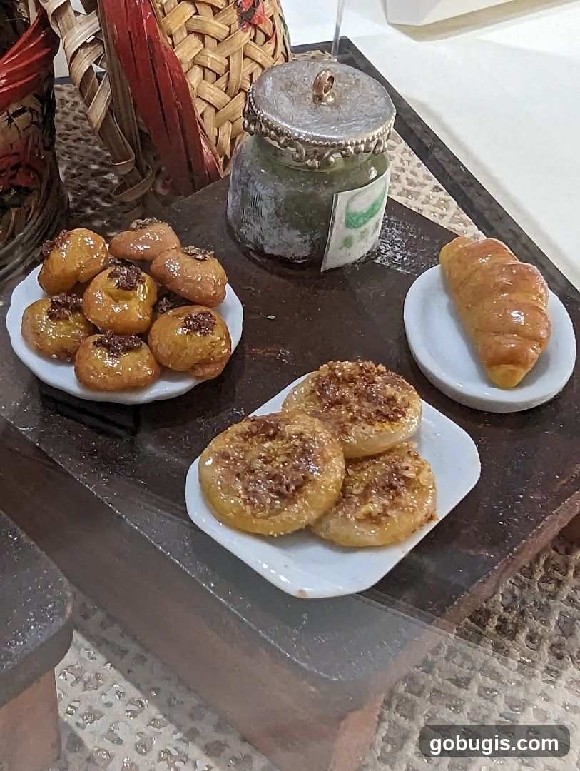 Miniature pastries and jar