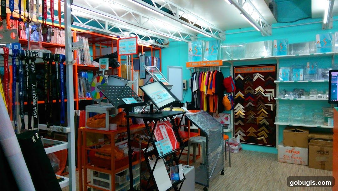 Store Interior with Lanyards, Frames, and Apparel