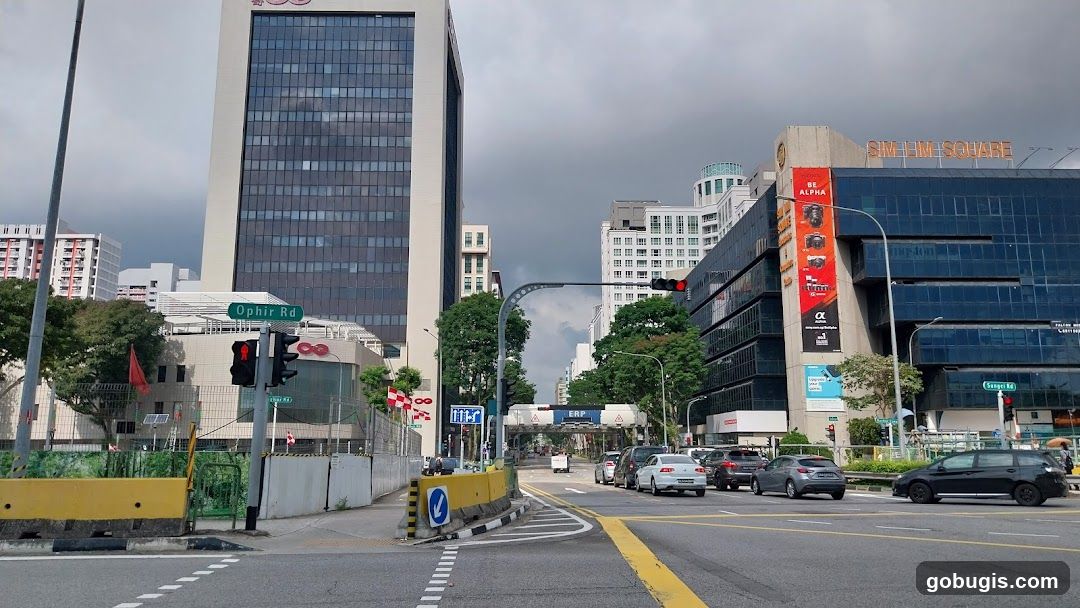 City Street with Buildings and Traffic