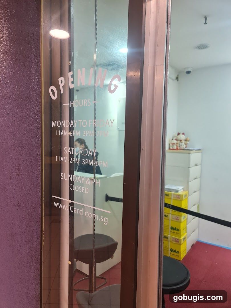 Shop Entrance with Opening Hours