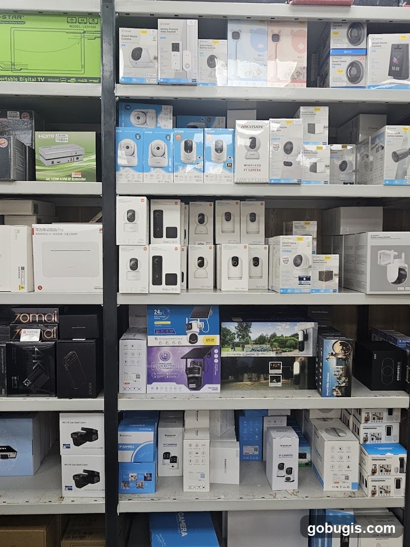 Shelves of Electronics Products