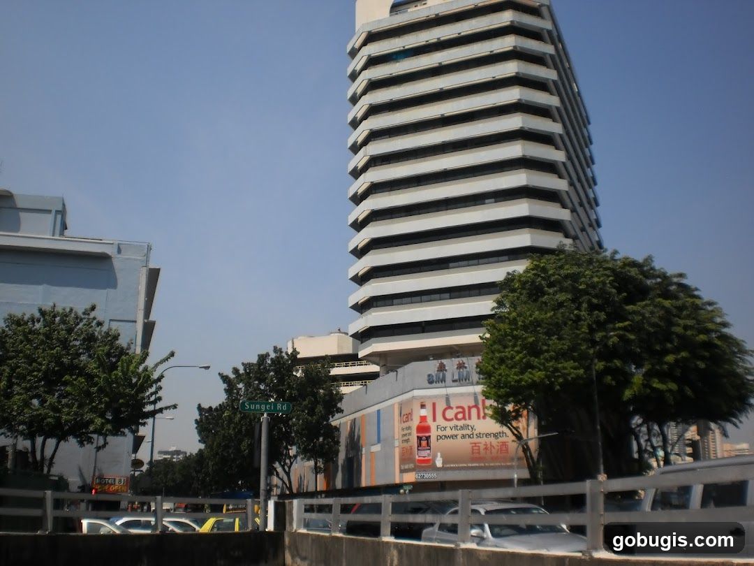 Modern Building with Advertisement