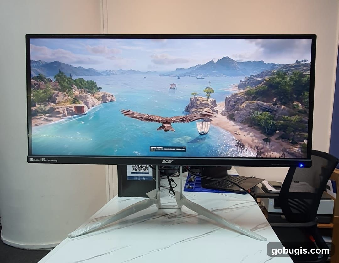Computer Monitor Displaying a Video Game