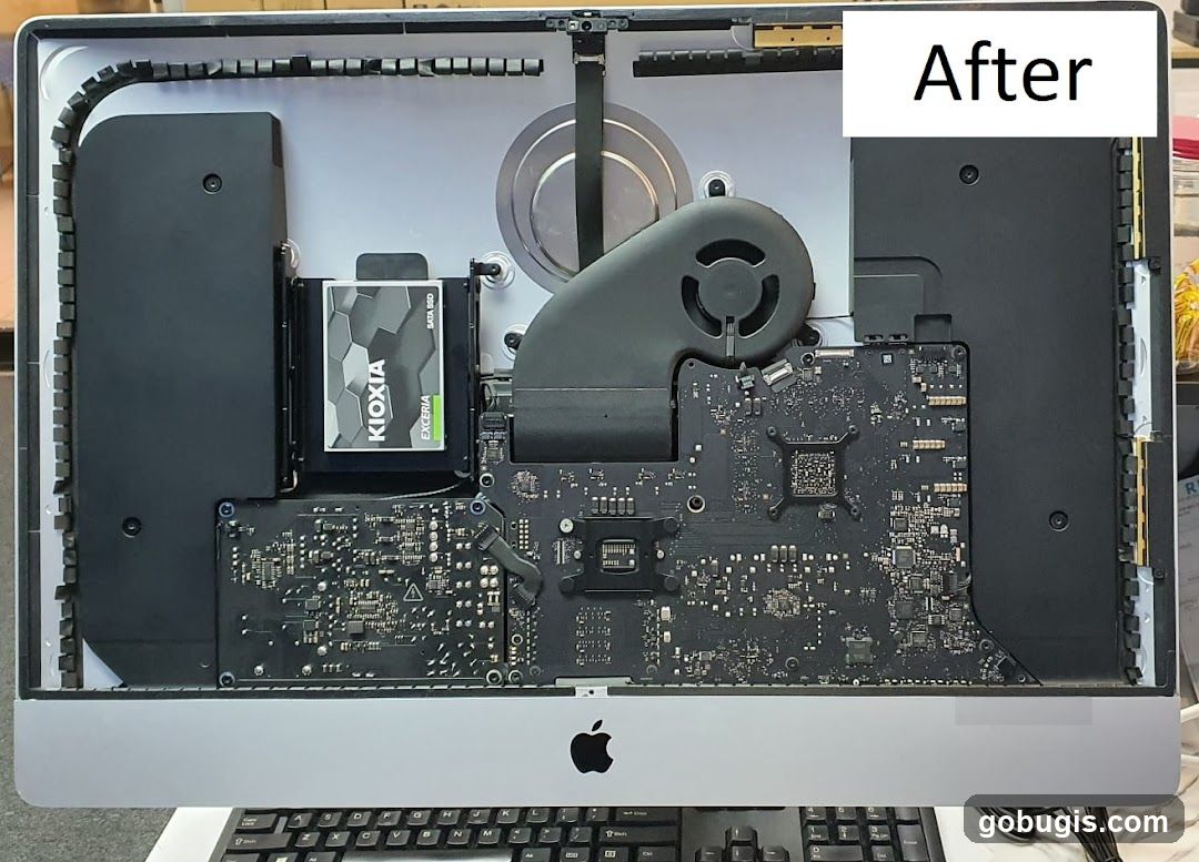Internal components of an Apple iMac