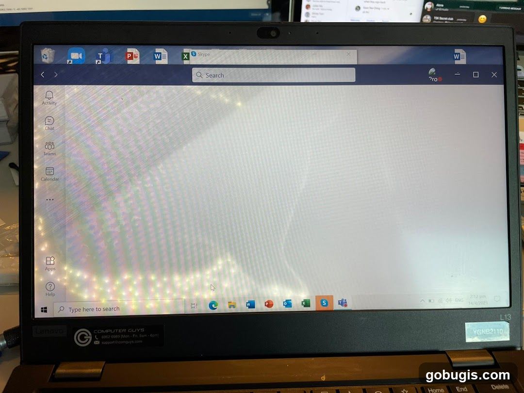 Laptop Screen with Skype and Windows Interface