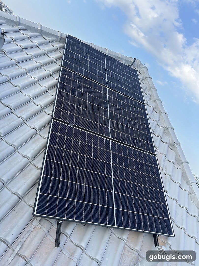 Solar Panels on a Tiled Roof