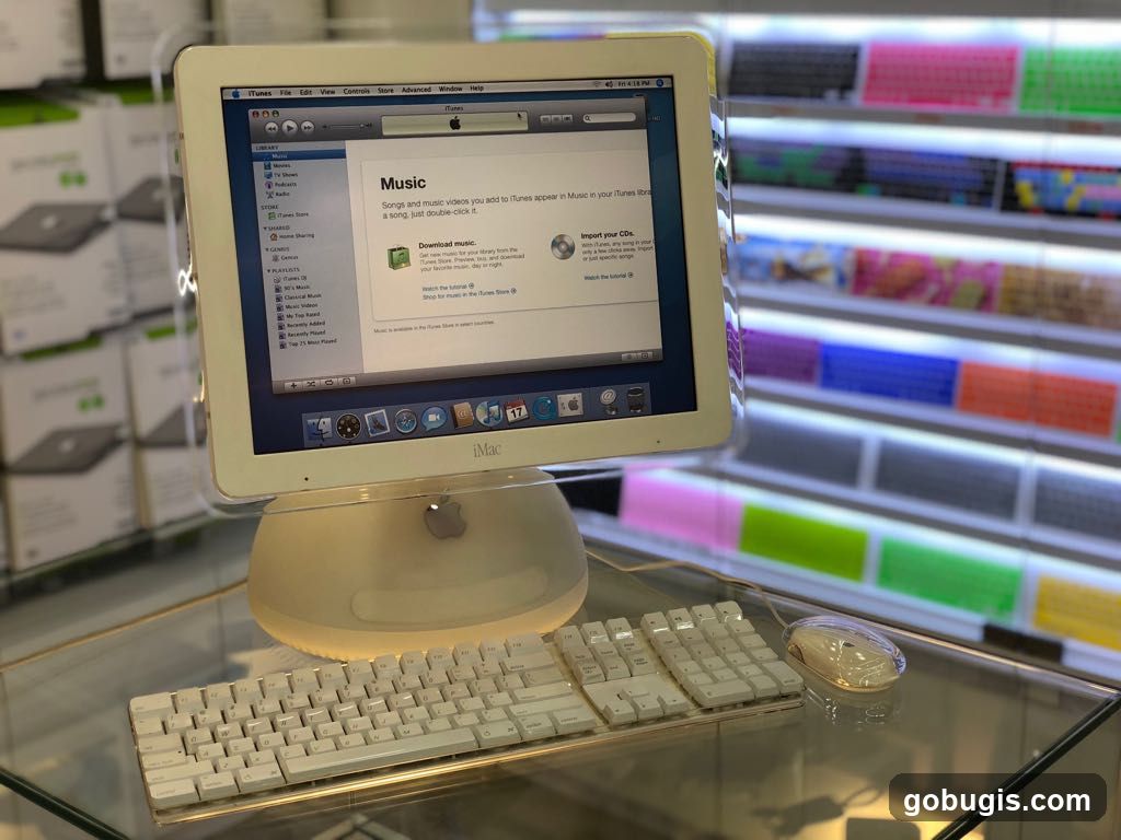 iMac computer with iTunes open