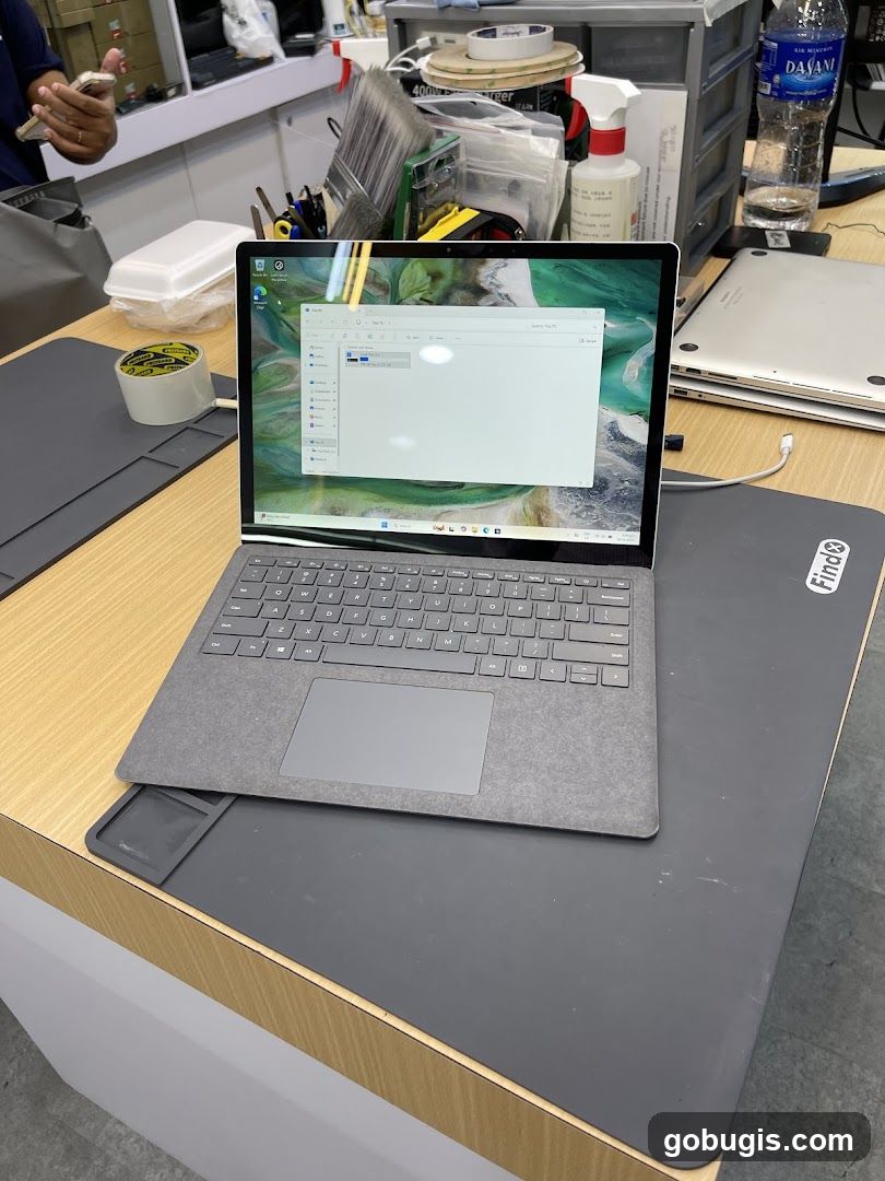 Laptop on a desk