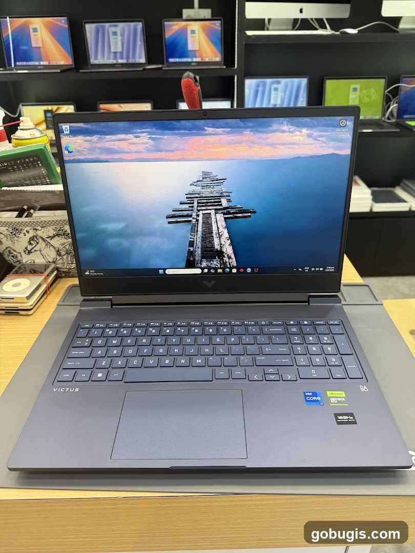 Laptop on display