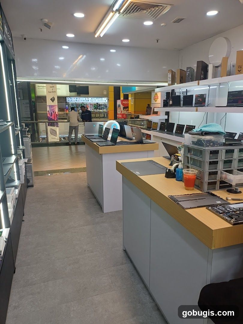 Electronics store interior
