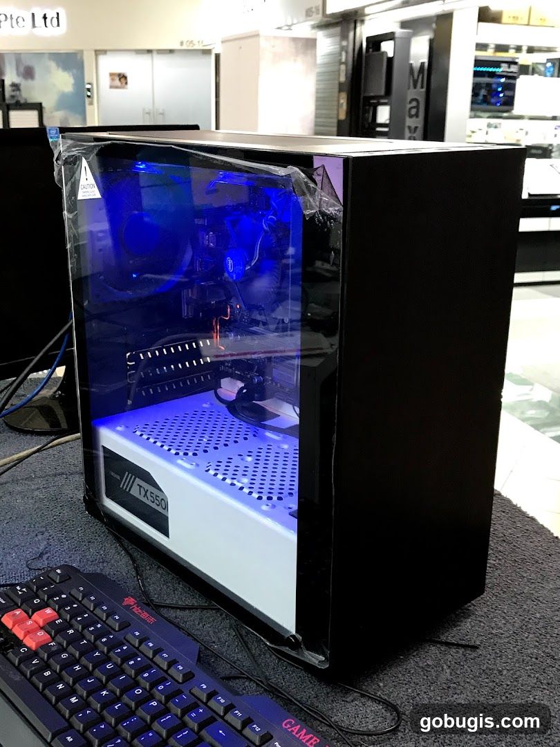Computer Tower and Keyboard