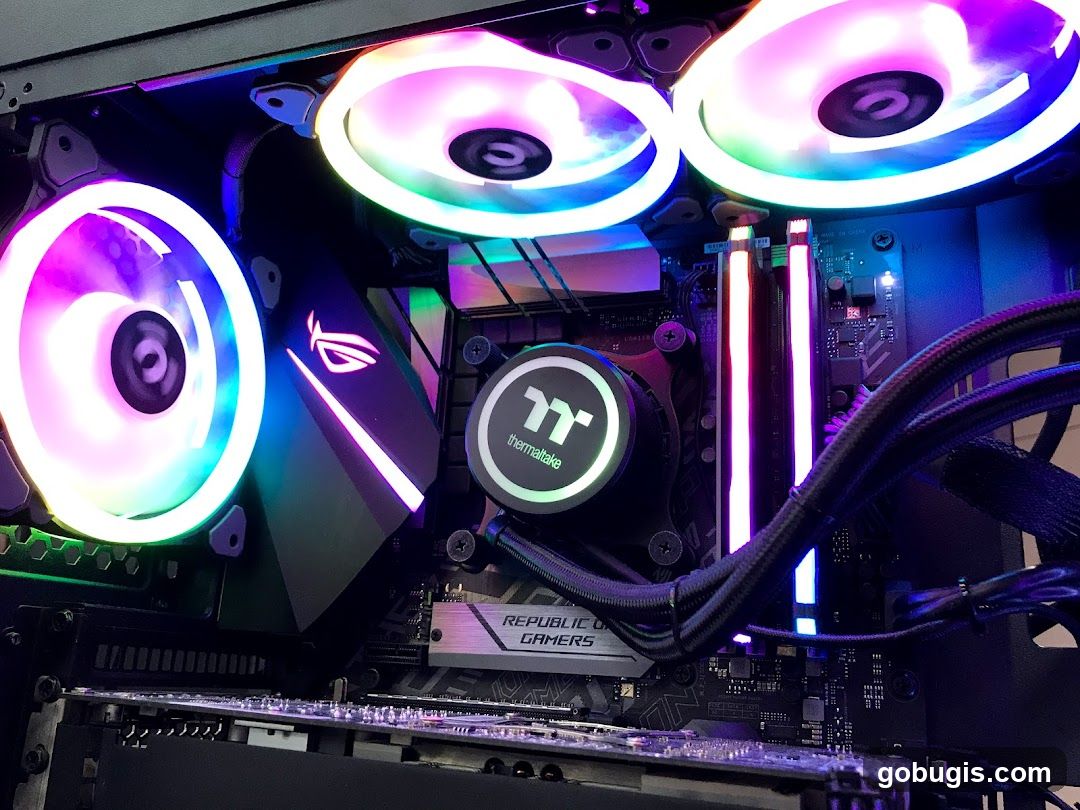Computer Components with RGB Lighting