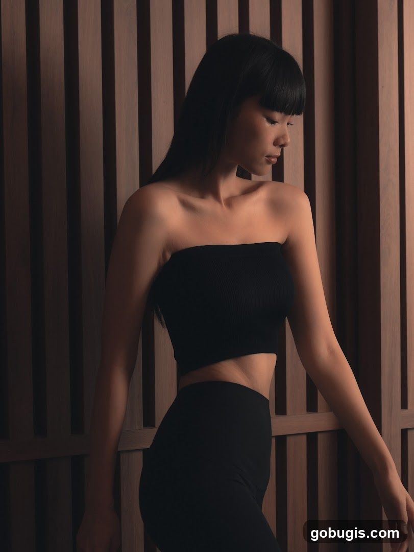 Woman in black outfit