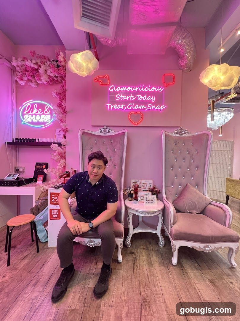 Salon Interior with Man Posing