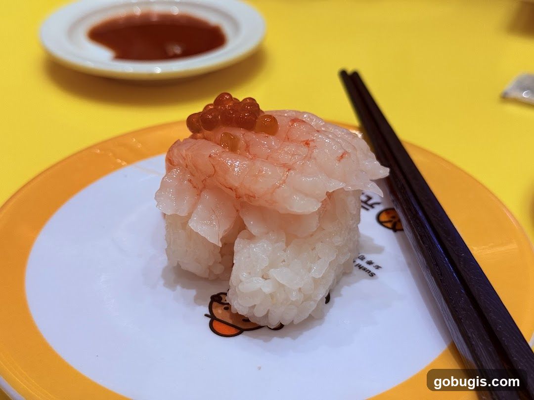 Shrimp Sushi with Roe