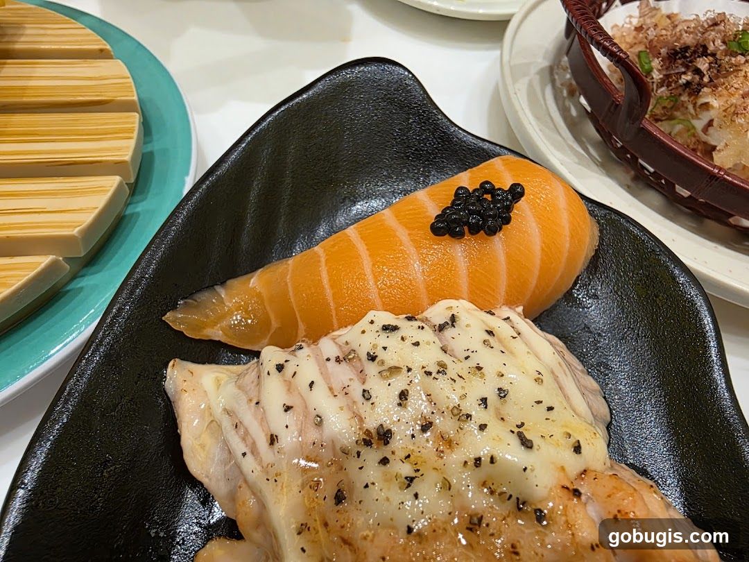 Salmon Sushi and Other Dishes