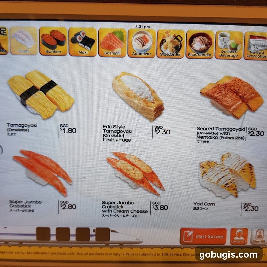 Sushi Menu