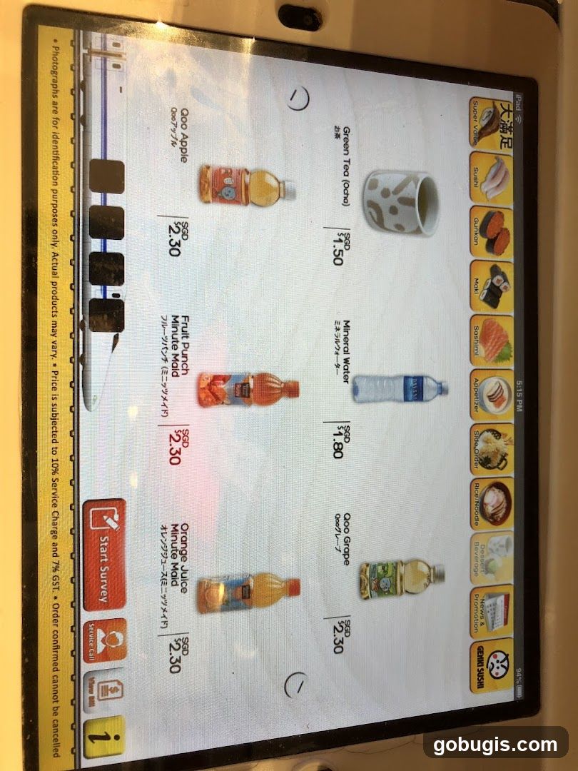 Genki Sushi Menu