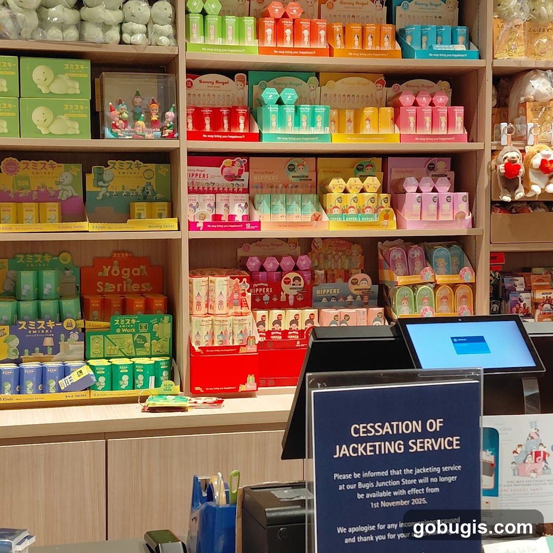 Store Display with Collectible Figures and Merchandise