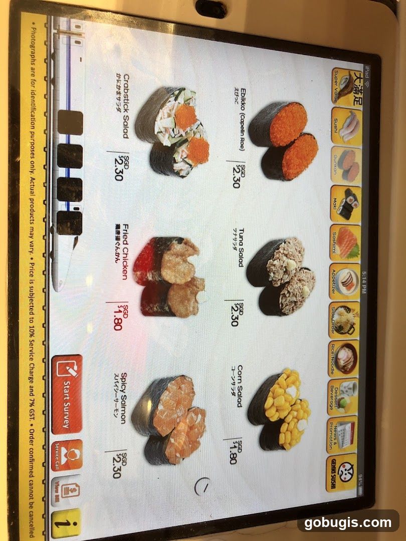 Genki Sushi Menu
