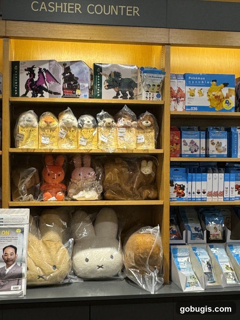 Store Display with Plush Toys and Building Blocks