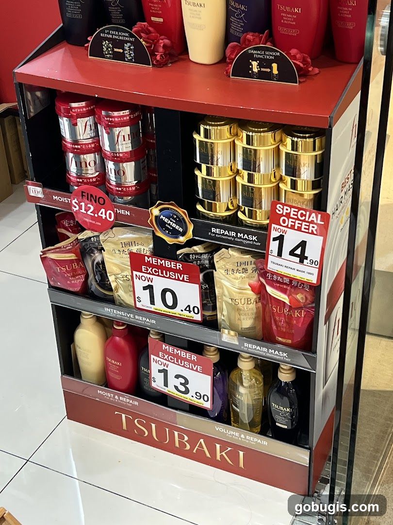 Tsubaki Hair Care Display
