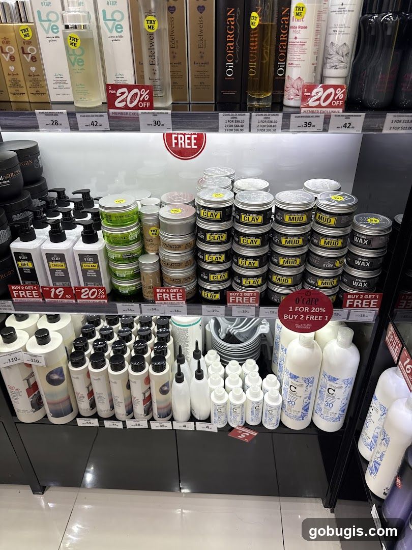 Hair Styling Products Display