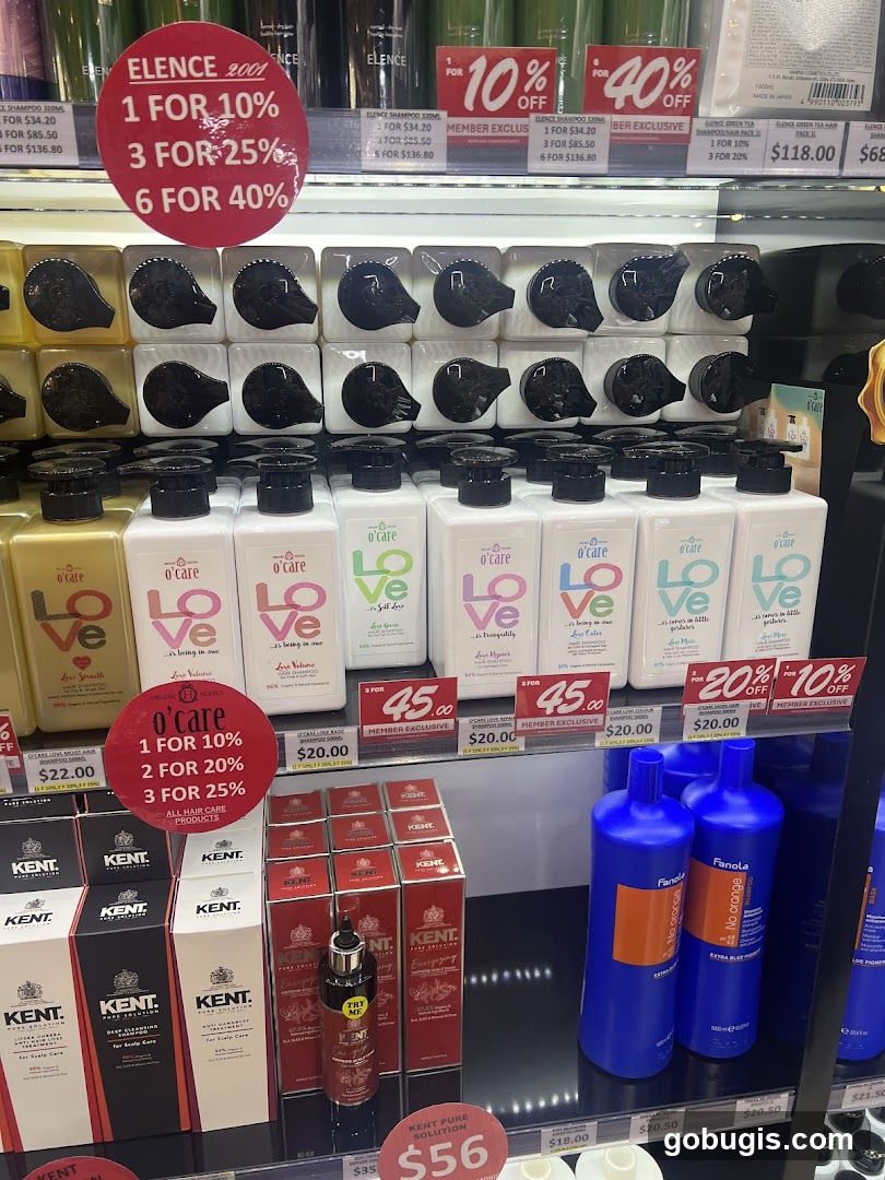 Shampoo and Hair Care Products Display