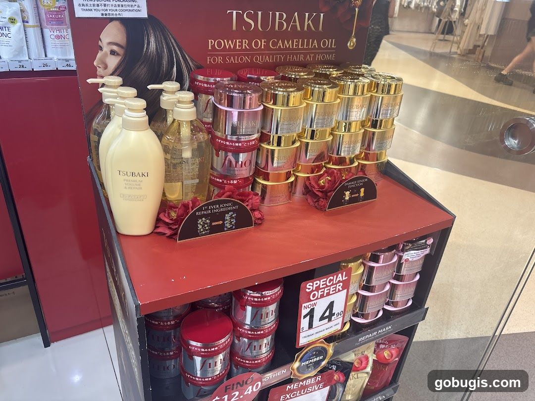 Tsubaki Hair Care Products Display