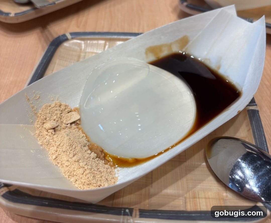 Dessert with Syrup and Powder