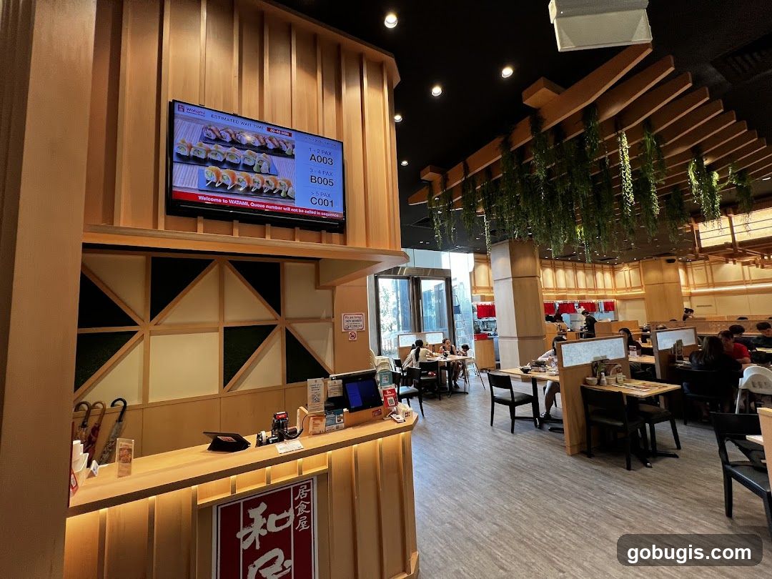 Restaurant Interior with Sushi Display